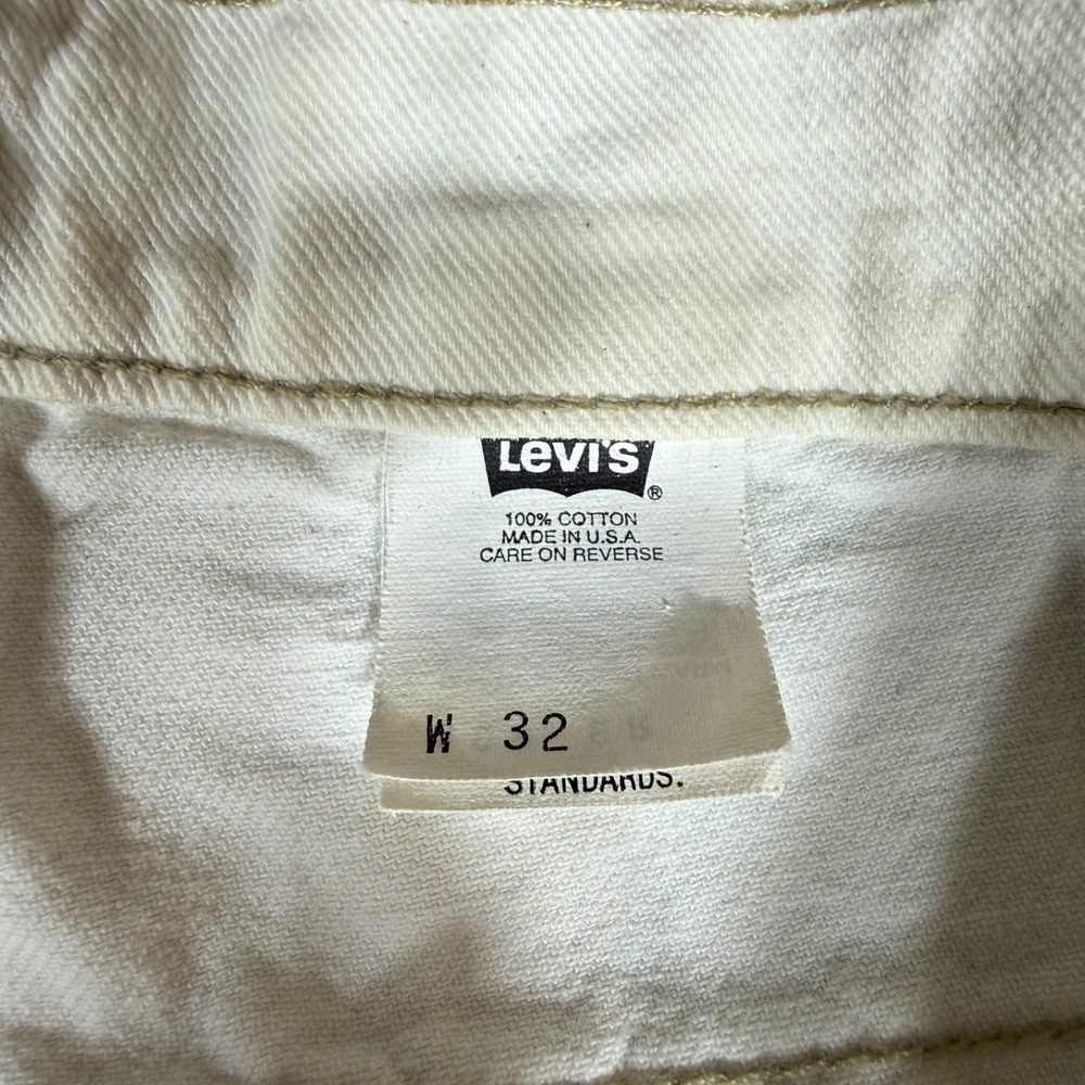 Rare 90s Levi's Sample Garment‎ Shorts White Denim USA Made Men's 32 Scovill Zip - Picture 7 of 10